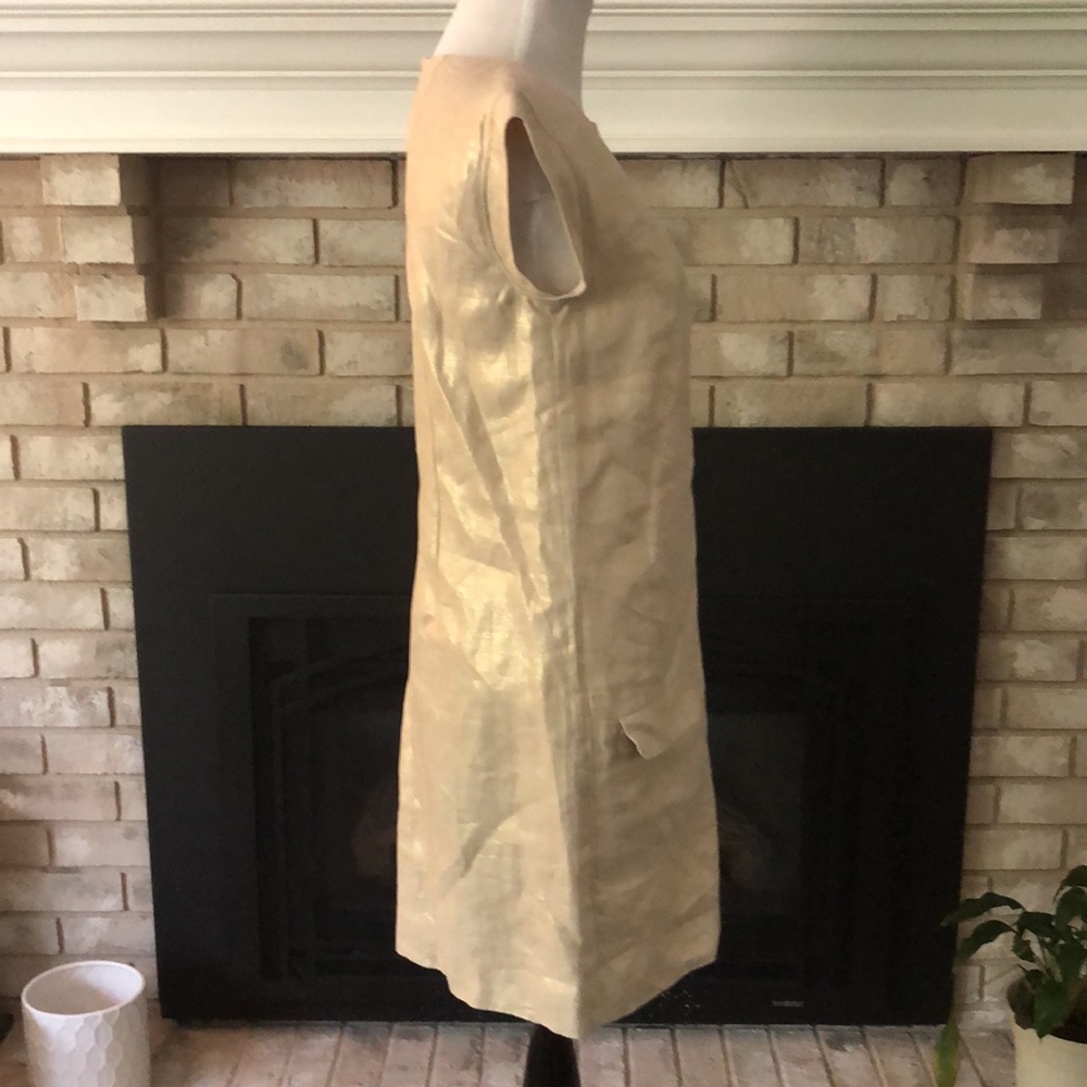 J. Crew Golden Flax Linen Sleeveless Sheath Dress size 00 - Picture 11 of 16